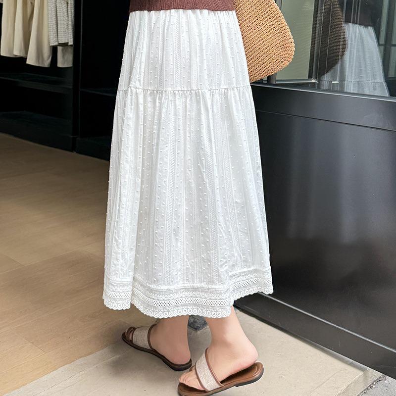 Women's Hemline Lace Skirt Women's Elastic Spring Loose Skirt