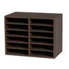Literature Organizers, 12 Compartments Office Mailbox with Adjustable Shelves, Wood Literature Sorter 20.4x12x16.1 Inches for Office, Home, Classroom,