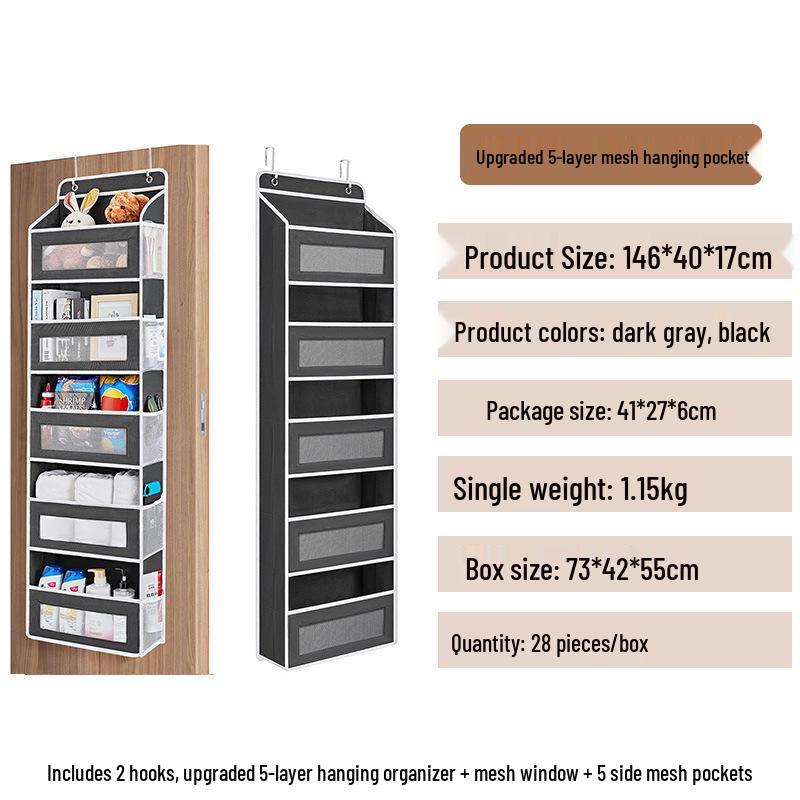 6-Layer Foldable Non-Woven Fabric Hanging Storage Bag for Dormitory and Door