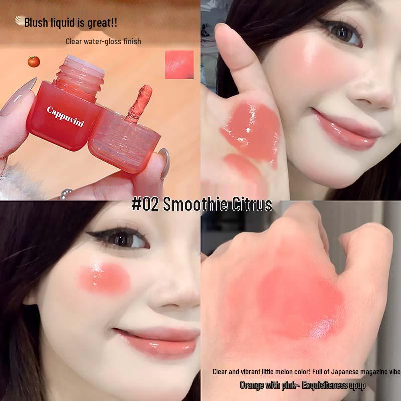 CAPPVINI Mini Sweet Face Liquid Blush - Moisturizing Korean-Style Contouring Makeup