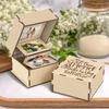 Vintage Wooden Photo Storage Box Folding Flip Cover Memory Box Photo Album Box Birthday Gift