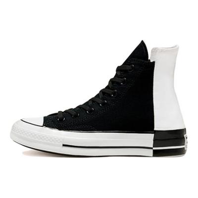 Chuck Taylor All Star années 1970 Bout rond à lacets Montantes Toile Unisexes Noir et Blanc