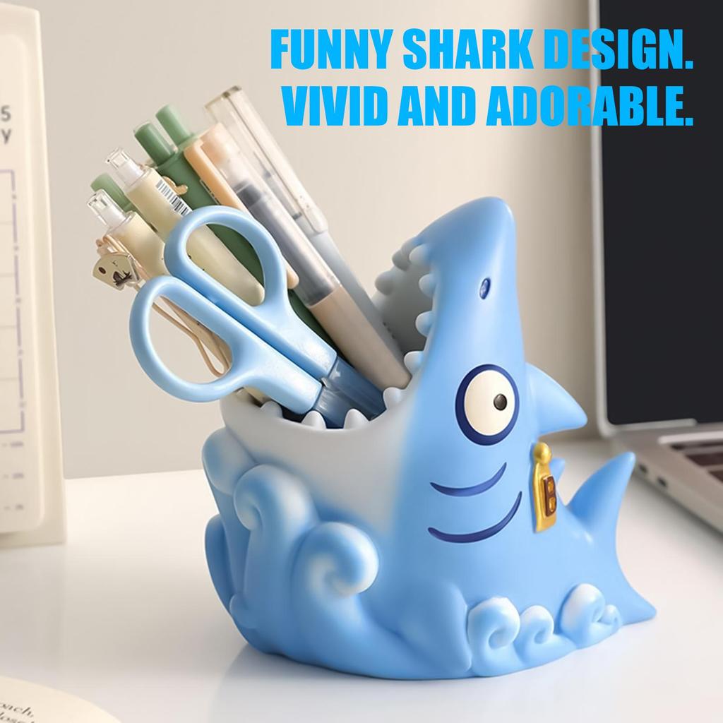 Cartoon Animal Toothbrush Holder Cute Shark Storage Stand Makeup Brush Countertop Organizer Bathroom Decoration