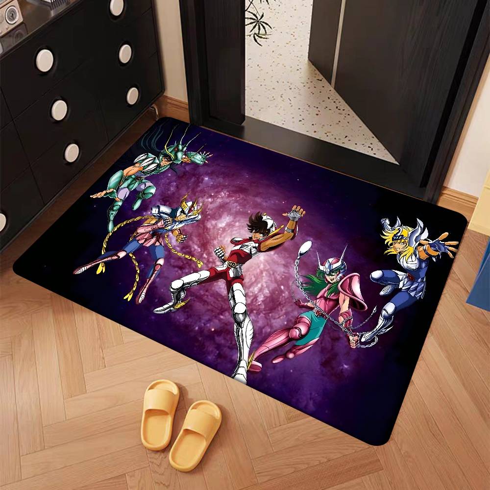 Anime Knights Of The Zodiac Door Mat Washable Non-Slip Living Room Sofa Chairs Area Mat Kitchen Doormat Area Rug