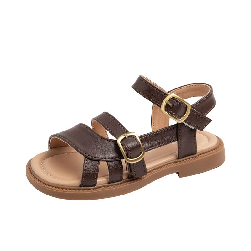 

Children s Summer Sandals Hollow-out Woven Fashion Girls Beach Sandals Simple Fashion Kids Causal Flats Shoes Size 26-36 26 коричневий