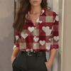 Women's Shirt Blouse Print Button Long Sleeve Casual Basic Shirt Collar Regular Top