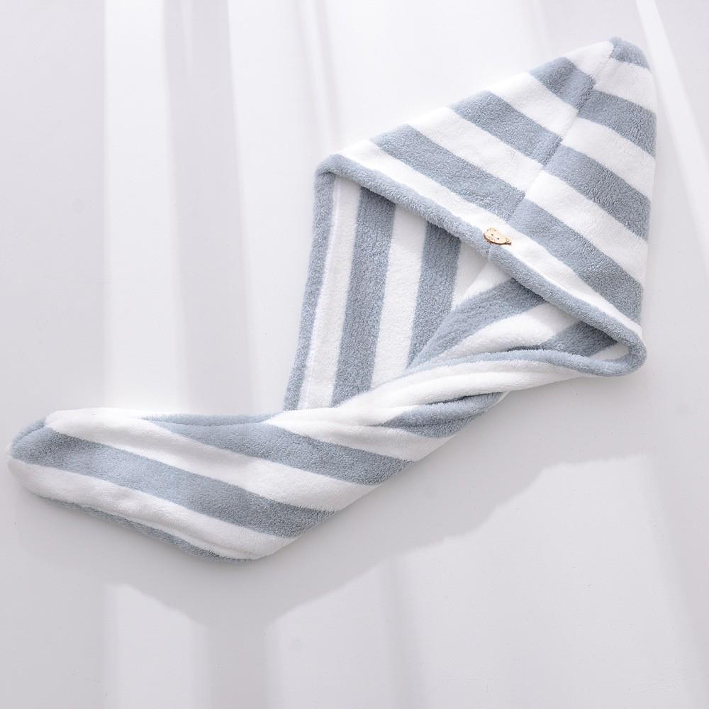 Soft Absorbent Coral Fleece Hair Towel & Cute Shower Cap Headband