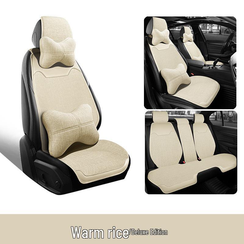 Breathable Linen Seat Covers for Geely Galaxy L7/LT MAX - Asian Games Phantom Design
