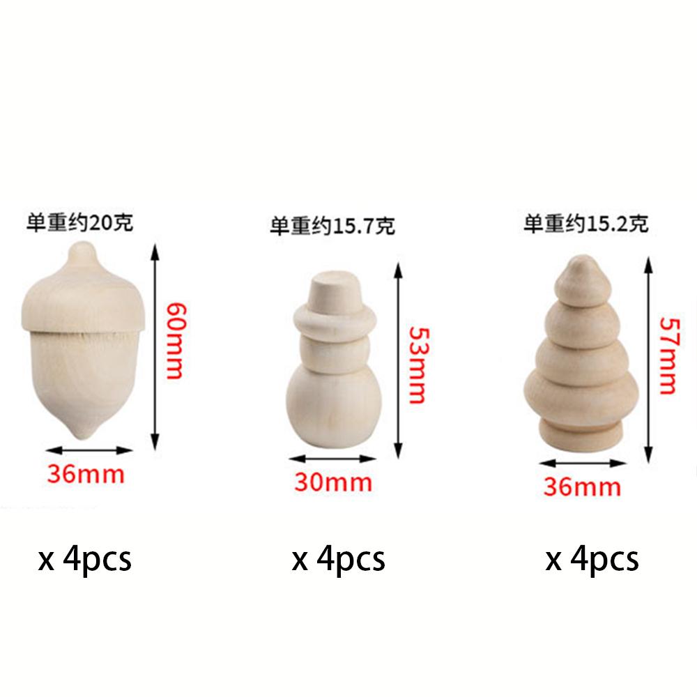 Unfinished Wooden Diy Tree Painted Crafts Diy Blank Acorn Blank Painting Toy Miniature Christmas Supplies Decoration Kids Gift