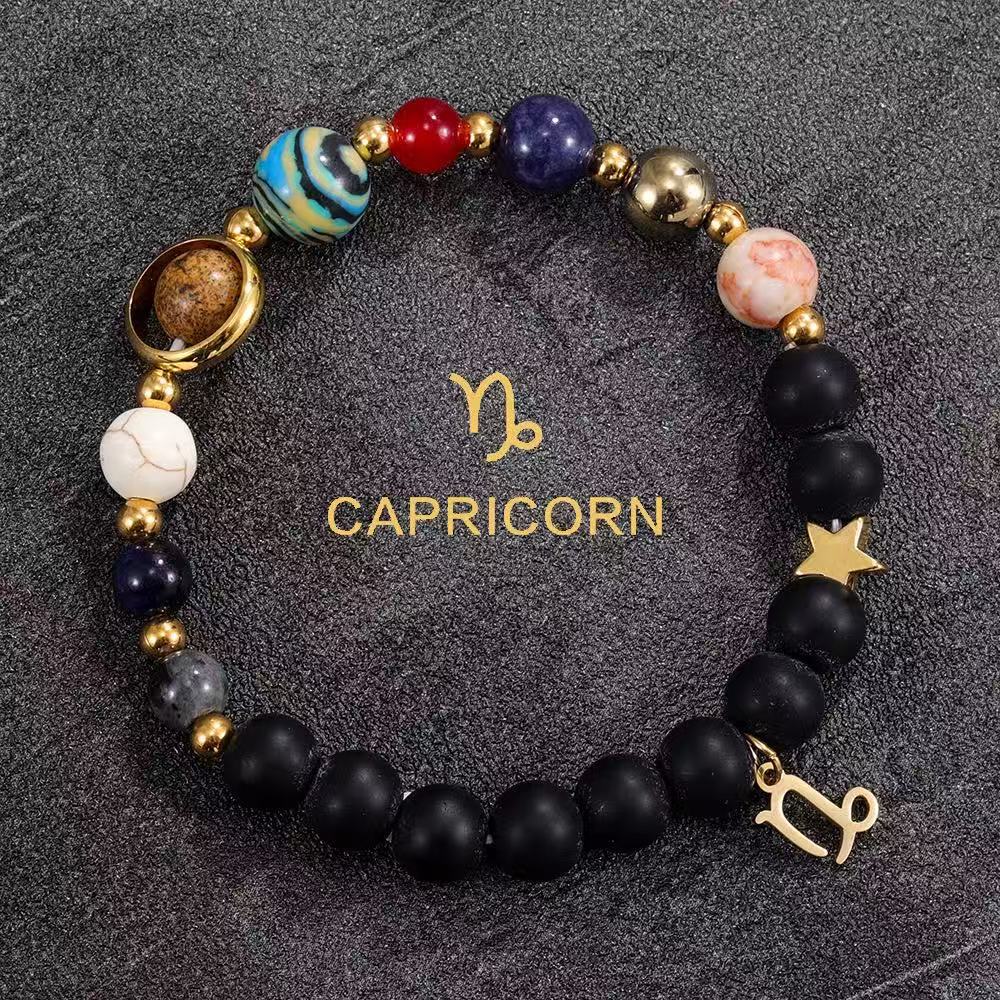 

JYL TS Bracelet Zodiac Planet Bead Enhances Astrological Luck & Identity Capricorn лососевий