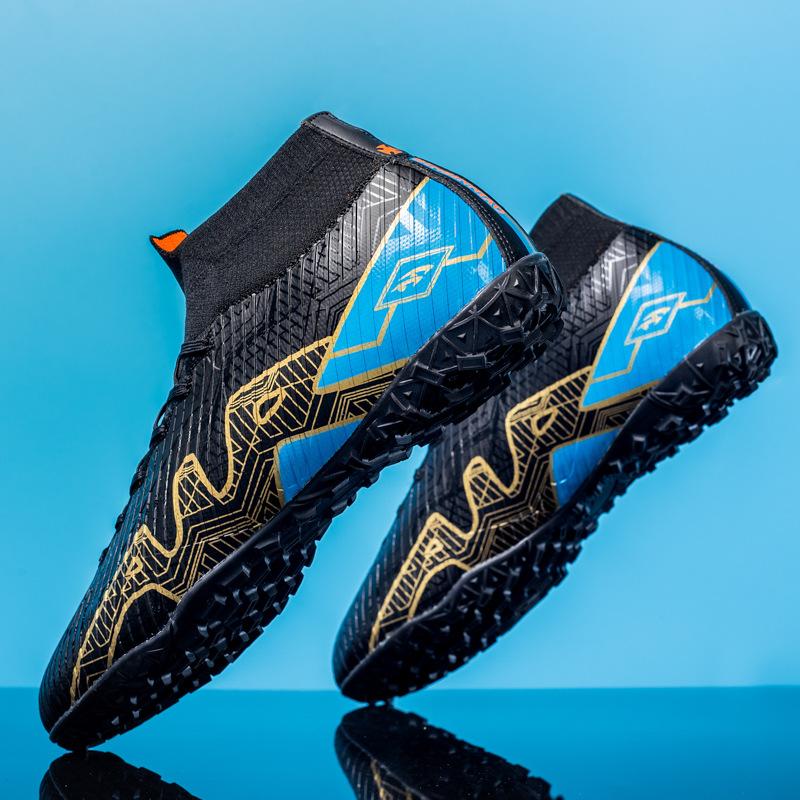 New high-top football shoes, men's long nails and broken nails, outdoor sports competition training shoes, young students and men