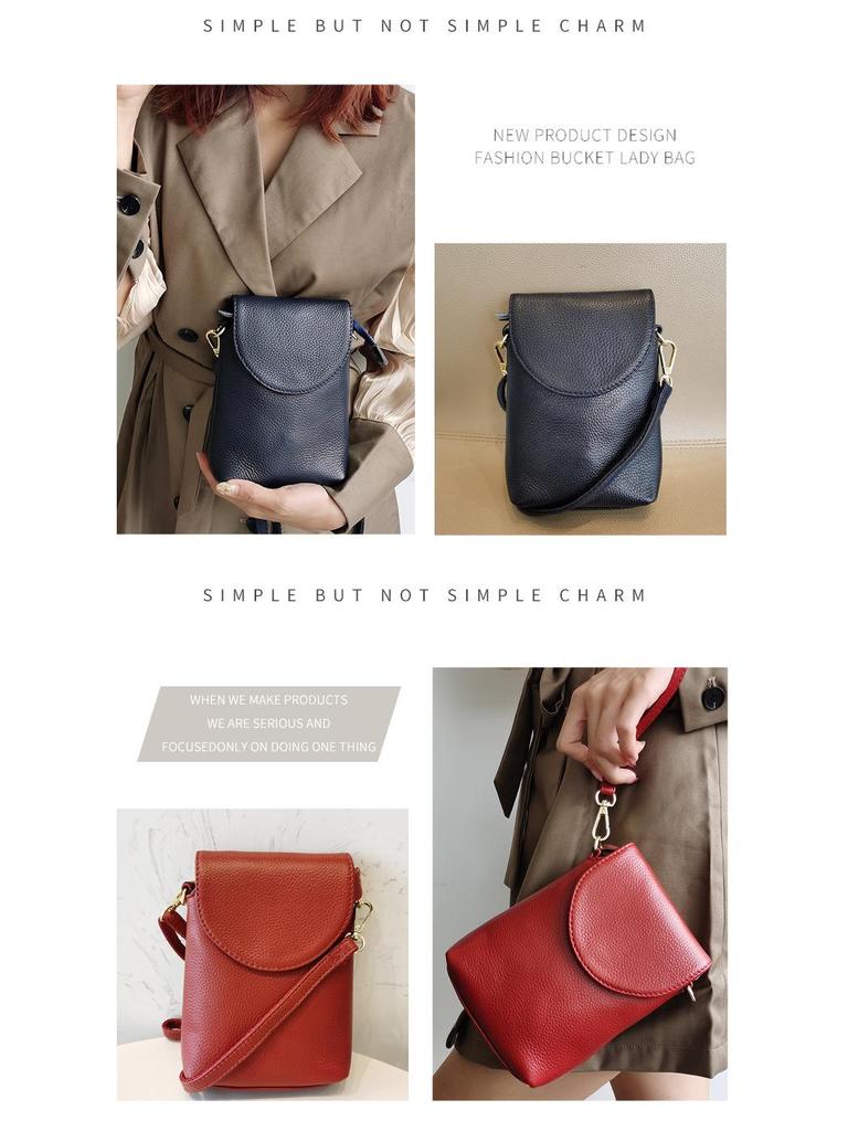 Echte Leder Damen Crossbody Münzbörse - 2025 Neue Mini Rindsleder Tasche