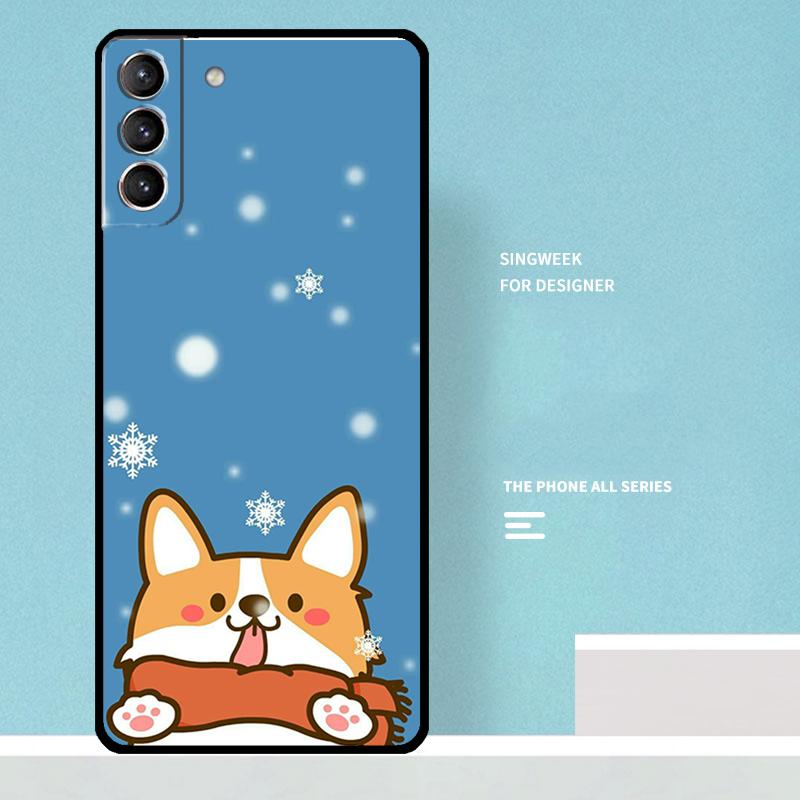 Cartoon Corgi Dog Case For Samsung Galaxy S25 Ultra S25 FE S20 S21 S22 S23 Plus S9 S10 S24 Ultra Phone Cover