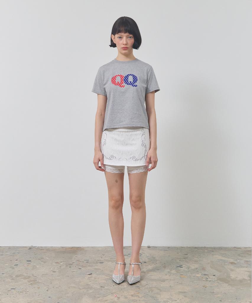 Eikyueikyuhauseukeulleob Big Qq T-Shirt [Melange Grey]