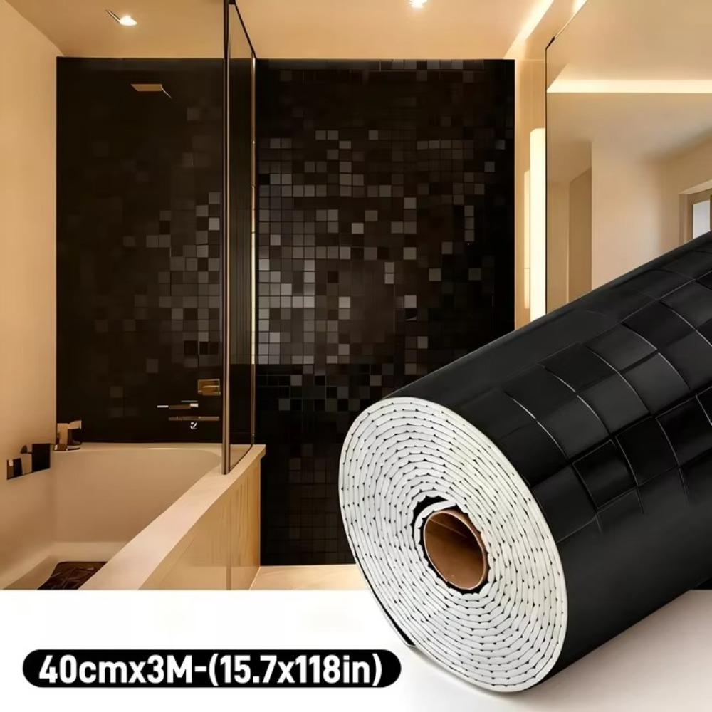 Waterproof 3D Wall Sticker PVC Gold Wallpaper  for Accenting Living Rooms Bathrooms Kitchens
