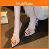 Summer High Heel Sandals For Women With Pu Upper And Rubber Sole For Office And Casual Wear