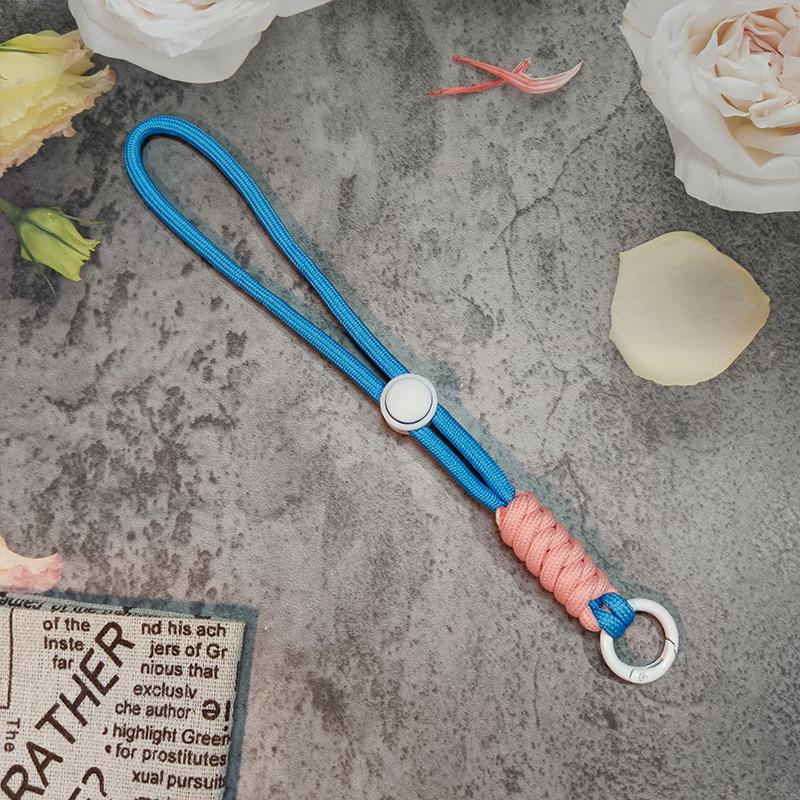 Colorblock Knotted Phone Lanyard: Creative Short Woven, Detachable, Anti-Lost Keychain Strap for Phone Cases