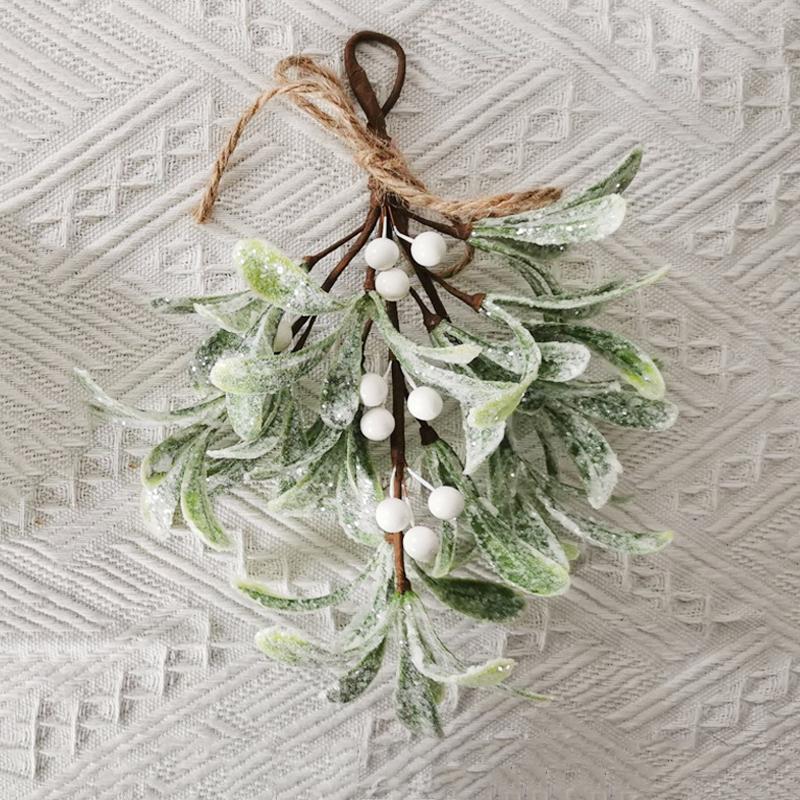 

Матовые искусственные веточки омелы, пучки, стебли, праздничные искусственные цветы, прочное рождественское украшение для дома, зимы, помещения