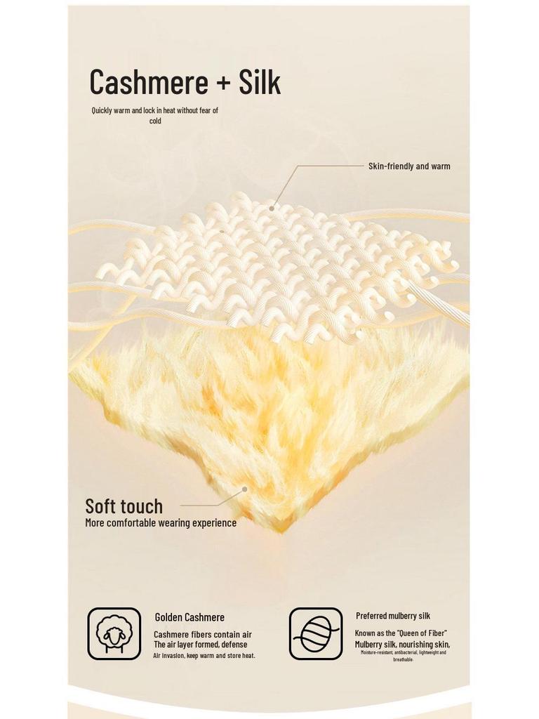 Women's High-Waist Silk Cashmere Fleece-Lined Pants - Seamless, Warm, and Thick for Autumn/Winter Cold Protection