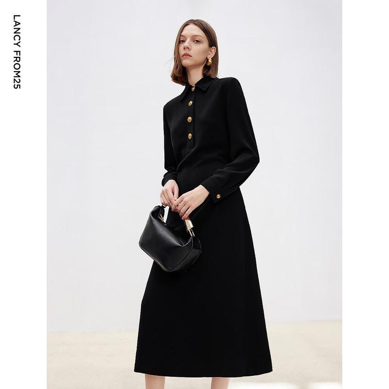 LANGZI Elegant French Design Waist-Cinching Shirtdress