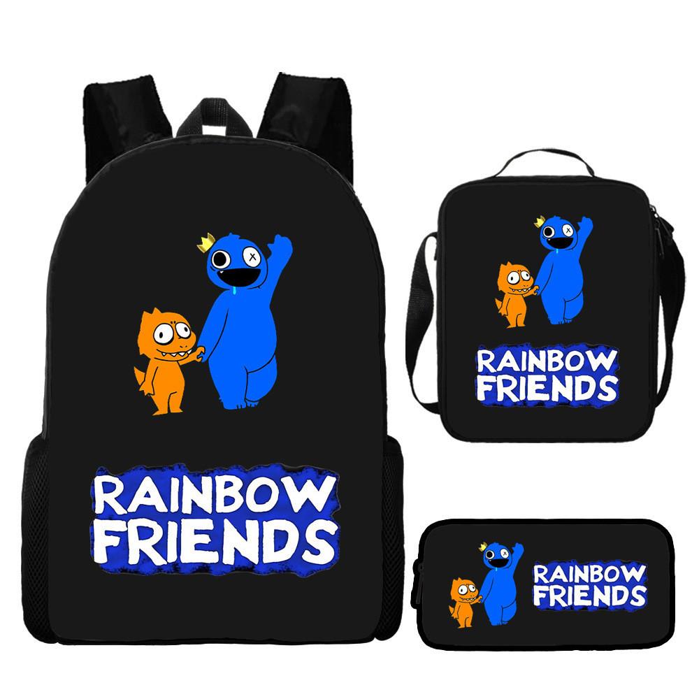 Rainbow Friends Cartoon Backpack With Breathable Air Cushion Straps For Kids Daily Use