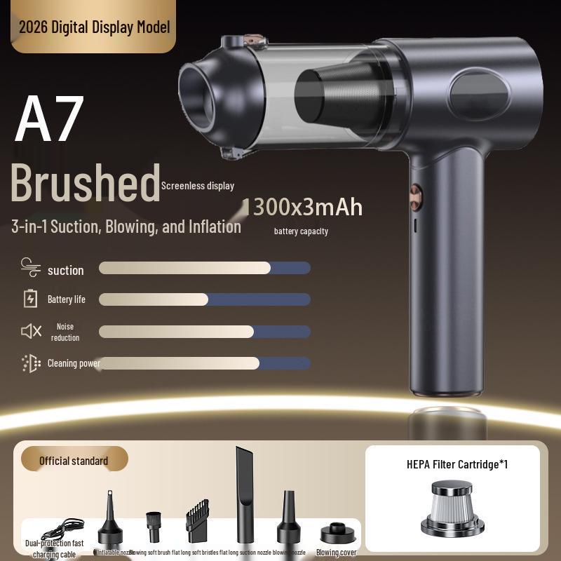 Portable Wireless Car Vacuum Cleaner with Powerful Suction and Multifunctional Digital Display