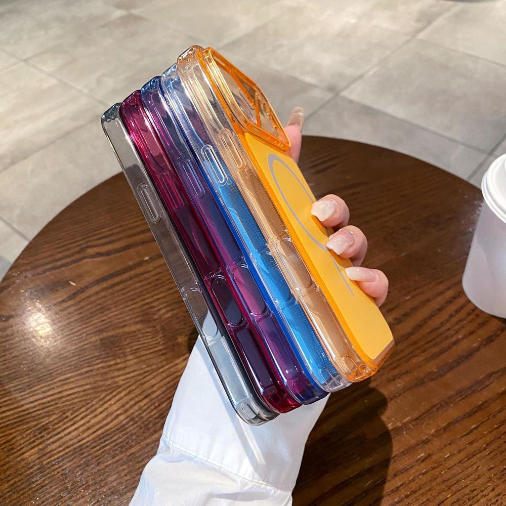 Applicable to Apple 17Promax mobile phone case, new transparent color iPhone16PM magnetic charging 15PM anti-drop protective case