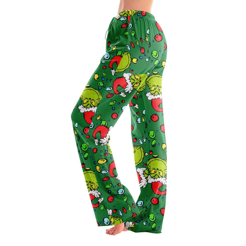 Pijama Altı Uyku Giyim Günlük İpli Elastik Bel Pantolon Rahat Düz Yoga Bol Pantolon