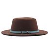 British Hat Retro Woolen Hat Wide Brim Flat Top Top Top Hat Simple Autumn and Winter Hat Trendy Sun Hat Felt Hat