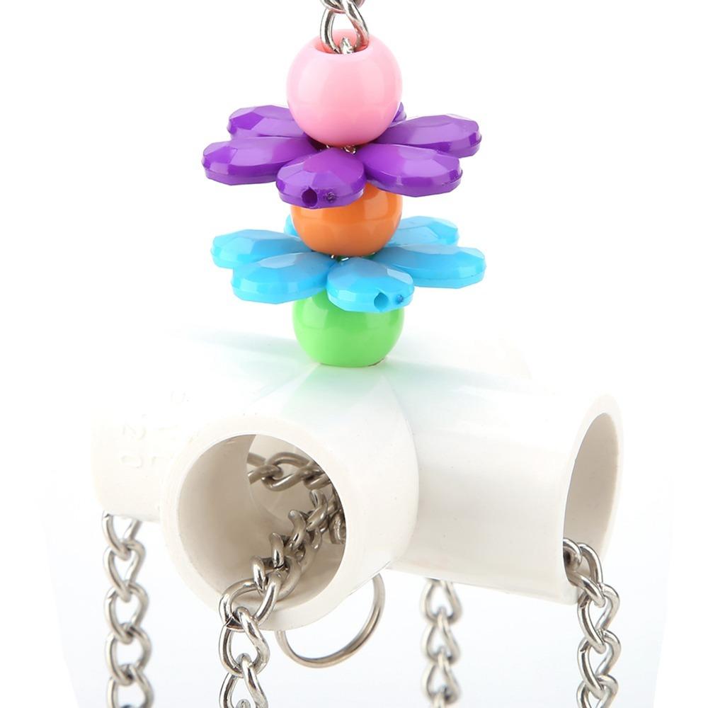 Durable Durable Metal Parrot Swing Toy Sweet Sound Bell Design Hanging Ring Toy Climbing Ring Bird Chewing Toy For Parakeet