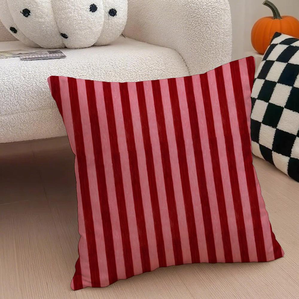 Vintage Stripes Pillow Classic Retro Cushion Cover Throw Pillow Cover Hidden Button Durable Polyester Chair Cushion