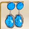 Yousheng 1 Pair Drop Earrings for Women, Irregular Baroque Imitation Pearl Design Stud Earrings, Double-Layered Pendant French Style Earrings for