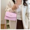 Fashion Pure Color Women's Handbag PU Large Capacity Crossbody Bag Square Bag