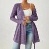 Women's Fashion Solid Color Long Sleeve Tie Casual Loose Cardigan Tops Jacket