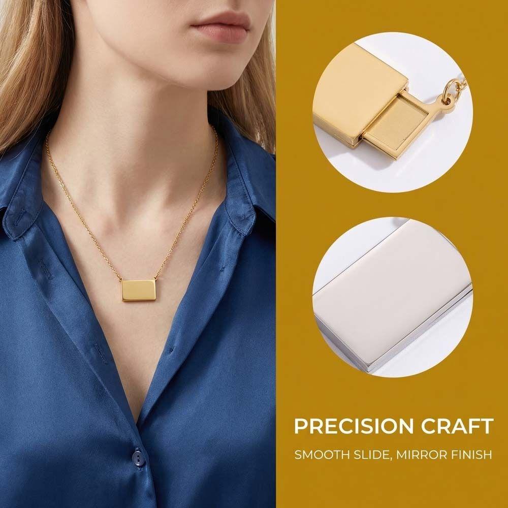 Handmade Photo Envelope Pendant Titanium Steel Couple Locket Jewelry Accessories