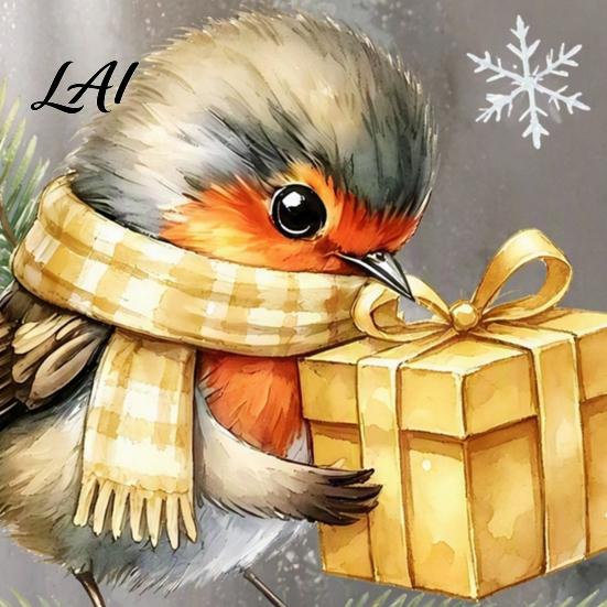 Non Adhesive Window Clings Christmas Bird Static Sticker Cute Watercolor Glass Stickers with Pine Branch PVC Waterproof Creative Gift Ideas