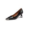 Women Pumps Natural Leather 22 -24 .5 Cm Length Cowhide Upper Metal Square Toe Elegant Stiletto Heel Shoes High Heels