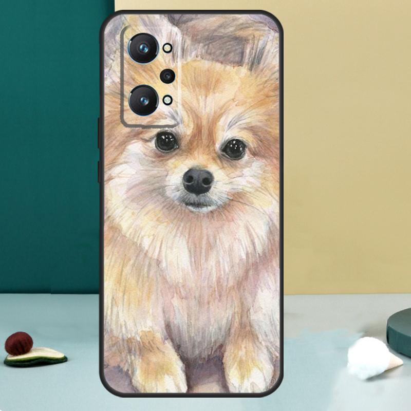 Pomeranian Watercolor Dog For Realme 13 12 10 11 14 Pro Plus GT 6 5 6T GT7 Pro C55 C53 C51 C21Y C25S C75 C67 C61 Case