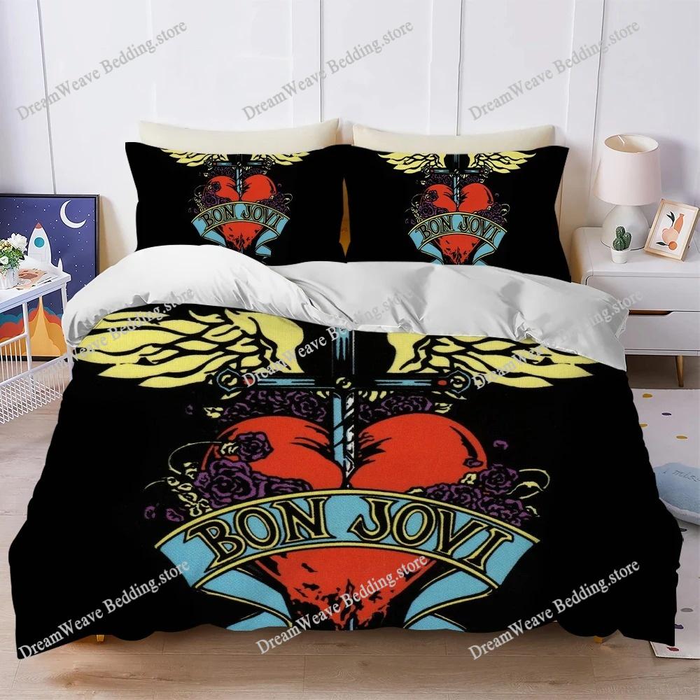 Band B-Bon J-Jovi Duvet Cover Set Home Style Bedding Soft Laundry Cotton Bed Student Dormitory Gift