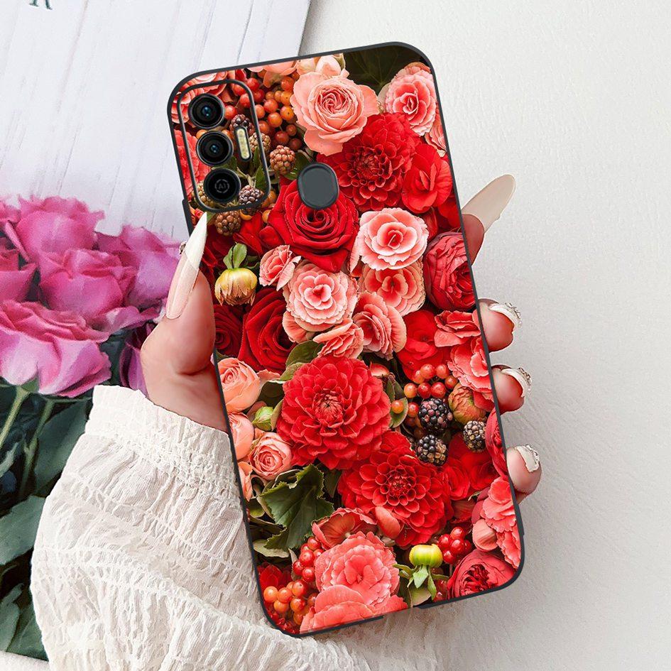 Für Tecno Spark 7 Hülle KF6 KF6j KF6i Abdeckung Niedliche Mode Katze Blume Weiches Silikon Schutzhülle Für Tecno Spark 7P 7T Spark7 Pro Capa
