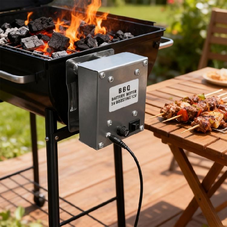 High Performances Grills Rotisserie Motor Solid Metal Construction Support Double Layer Ribs And Whole Poultry Cooking