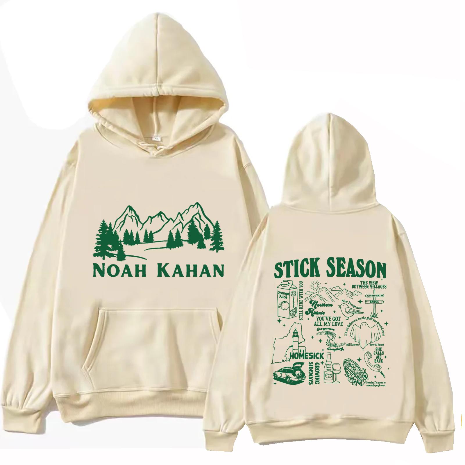 

Худі Noah Kahan Stick Season Топи з довгим рукавом Звичайний світшот Подарунок для шанувальників музики Весна Літо Друк L