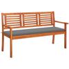 Day and Night - Day and Night 3-seater Garden Bench Solid Eucalyptus Wood and Cushion 150 Cm