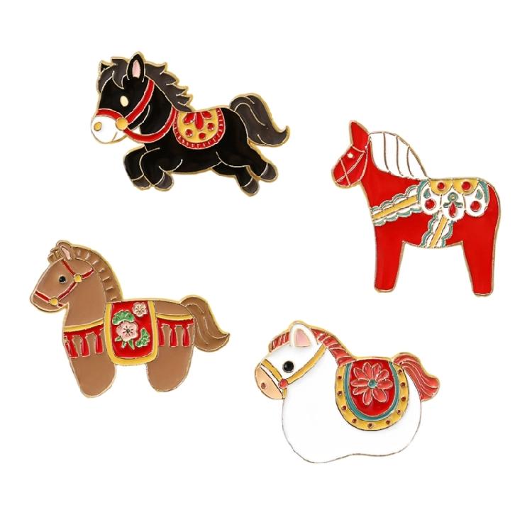 

4Pcs Classical Horse Shape Brooch Chic Decorative Pin Perfect Gift For Friend Family Stylish Fashion Forward Badge 1