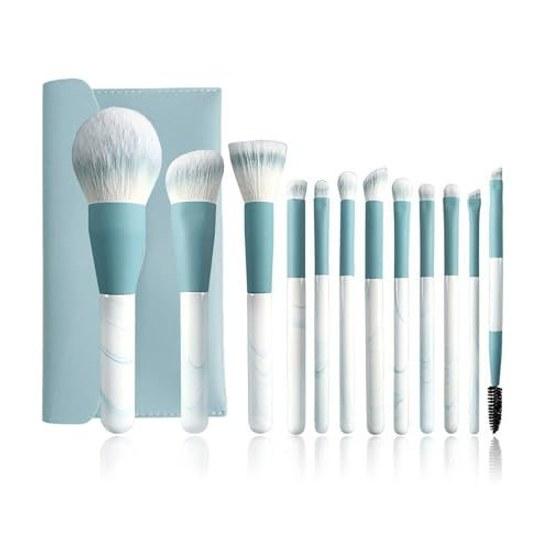 Makeup brush 12-piece set cosmetic high-quality synthetic fibers ultra-soft brushes daily suitable sensitive skin portable leather case storage.