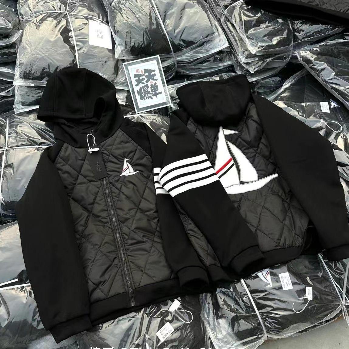 

Универсальная хлопковая куртка в стиле колледжа: Лоскутное пальто с капюшоном на осень/зиму, теплое, однотонное, выстиранное, для пар. 2XL чёрный