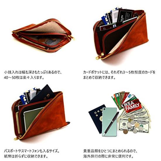 AGILITY affa Geldbörse mit Reisepass Smartphone Pochette "Voyage" L-förmiger Reißverschluss, Hülle, Hülle,