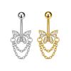 Exquisite Belly Navel Stud Elegant Navel Button Fashion Butterfly Chain Navel Ring  Beach