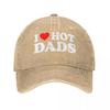 2026 Mi Piacciono i Papà Caldi Cappellino da Baseball per Uomini Donne Denim Usurato Cappellino da Sole per Esterno Tutte le Stagioni Cappelli da Viaggio Cappellino