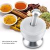 Stainless Steel Mortar and Pestle Set Kitchen Mortar Pestle Manual Grinder for Garlic   with Silicone Lid Ergonomic Non-Slip Grip
